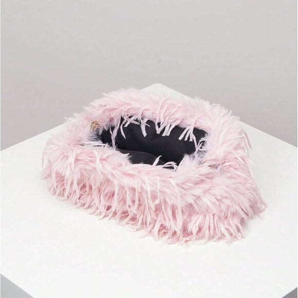 Women's Y2K Cloud Plush Clutch Handbag Evening Party Bag - Picture 3 of 7